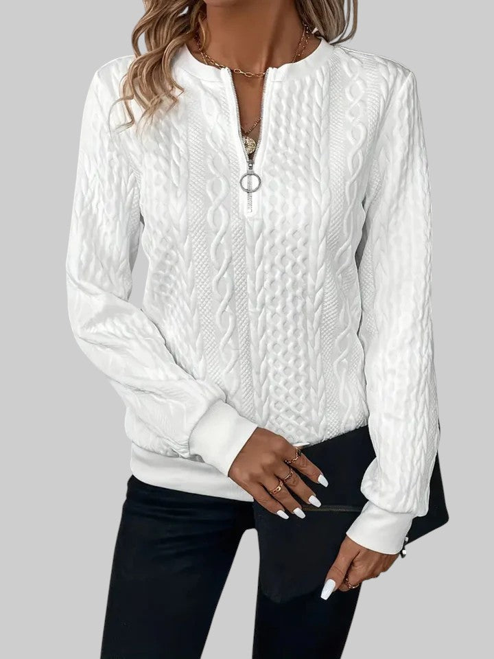 Йоана - Дамски пуловер с цип за стилен комфорт