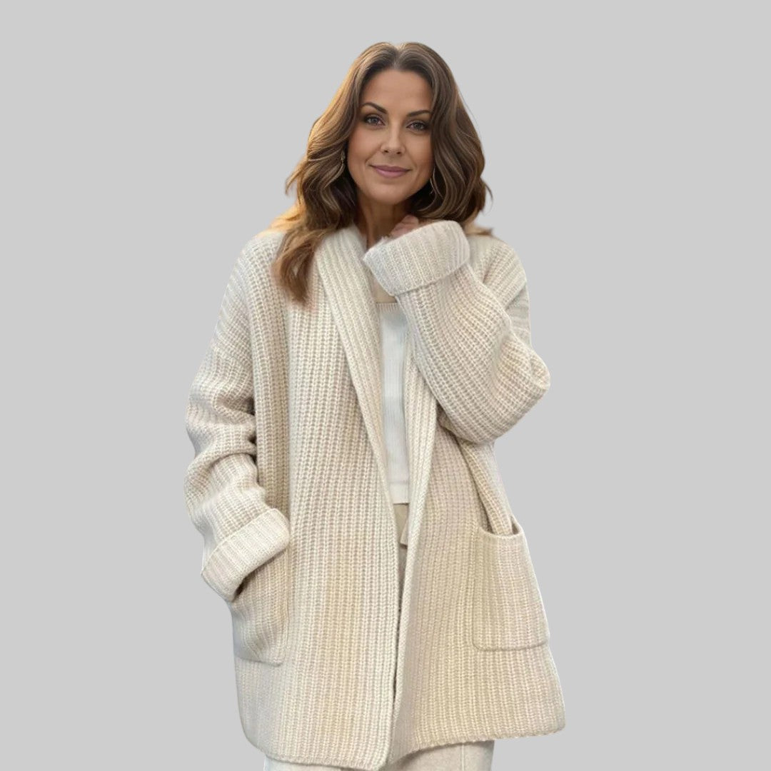 Зора - Стилен отворен пуловер за комфорт и елегантност