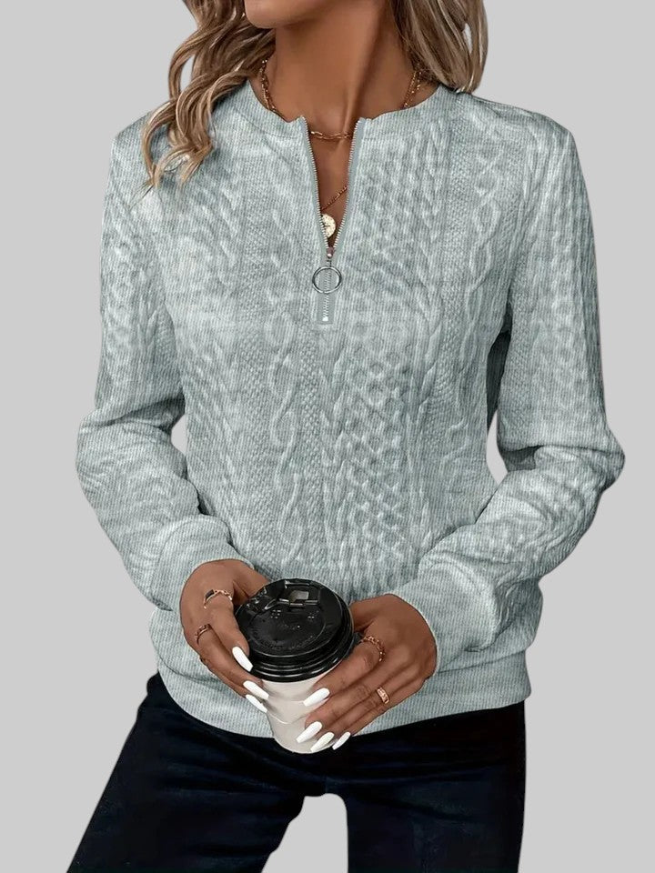 Йоана - Дамски пуловер с цип за стилен комфорт