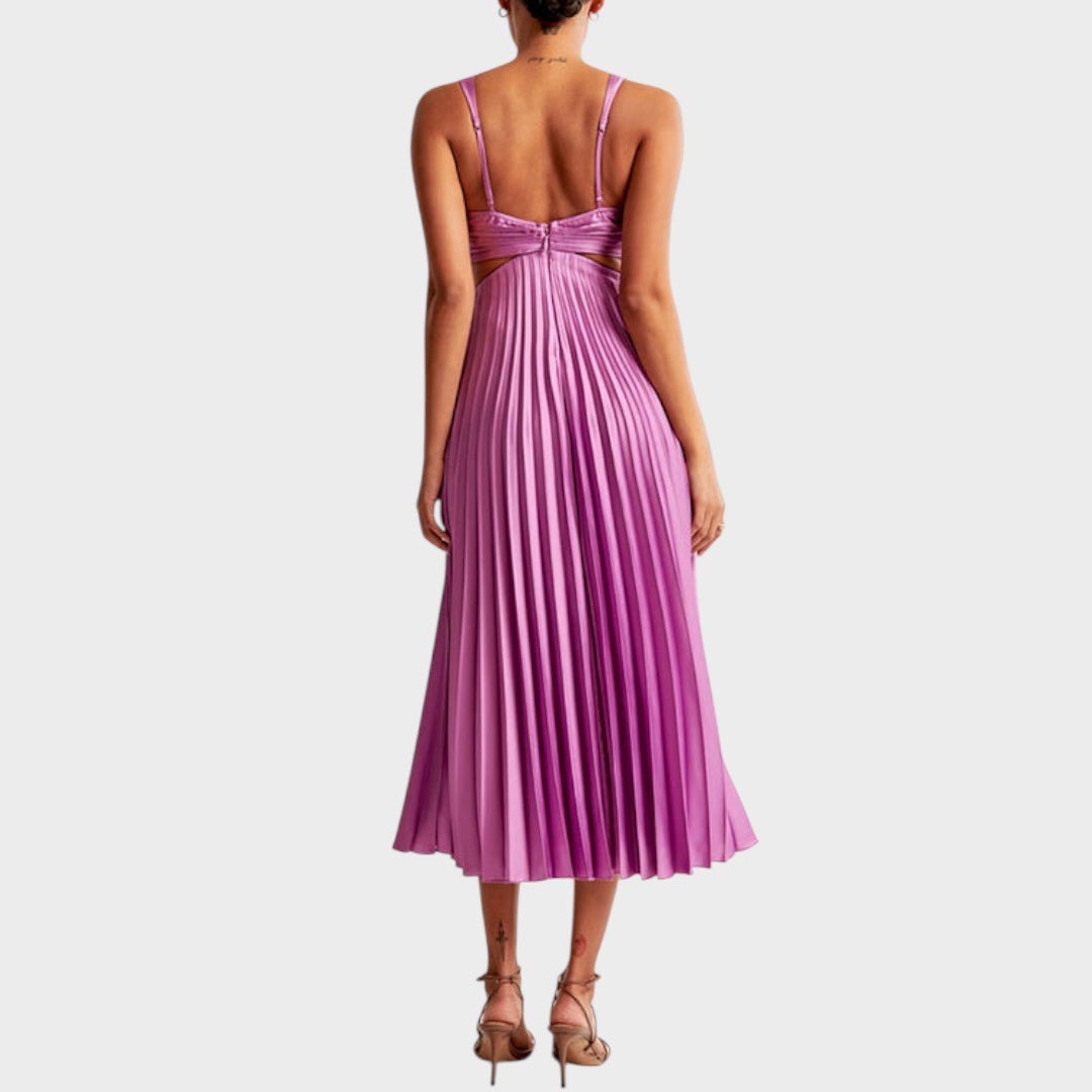 Катарина - Елегантна рокля с V-образно деколте за стилен вид