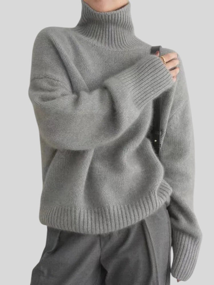 Йорданка™ - Луксозен кашмирен пуловер с висока яка