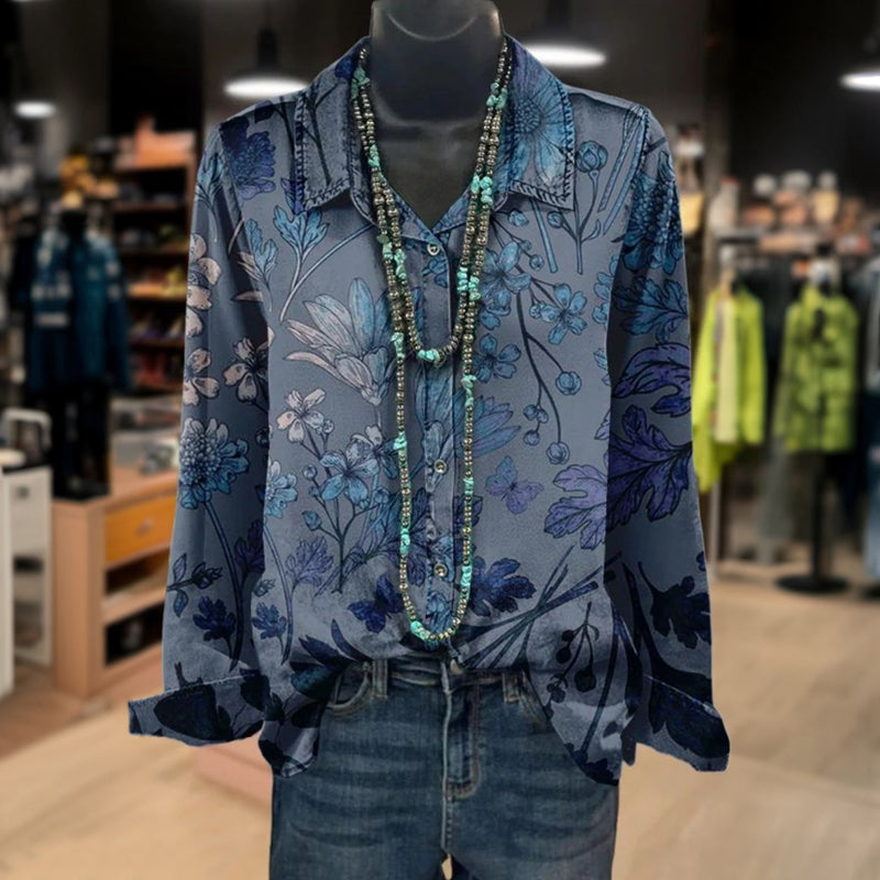 Елегантна риза за ежедневна употреба с цветен десен