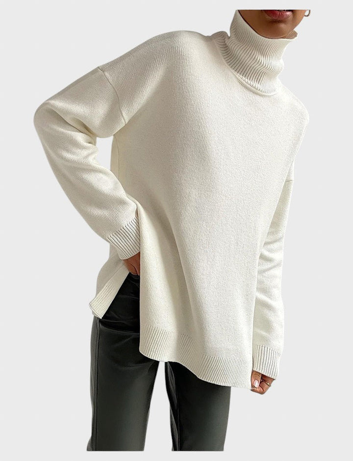 Елеонора™ - Удобен оувърсайз пуловер с поло яка