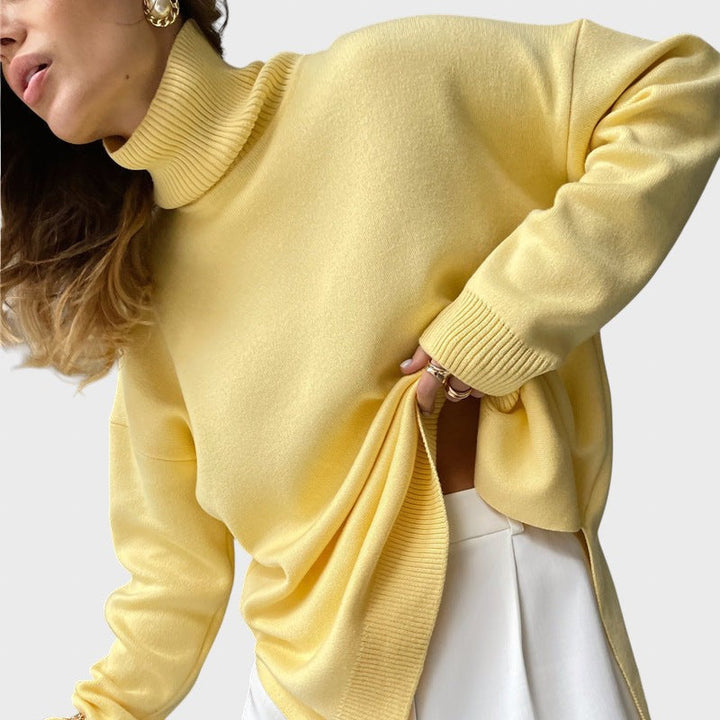 Елеонора™ - Удобен оувърсайз пуловер с поло яка