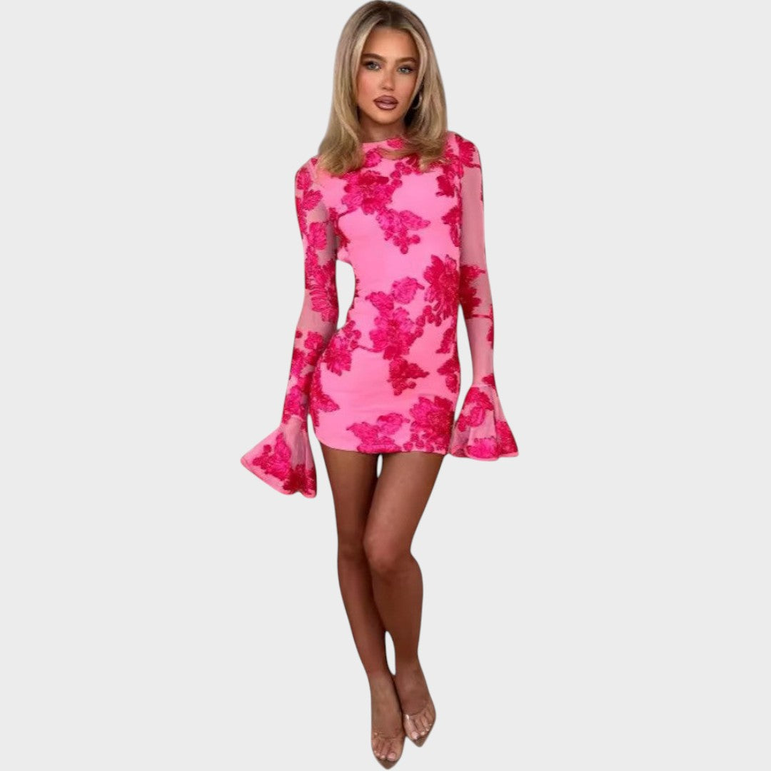 Ивана - Стилна рокля с камбанести ръкави за всякакви поводи