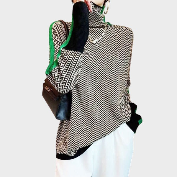 Жесика - Стилен пуловер с висока яка за комфорт и елегантност