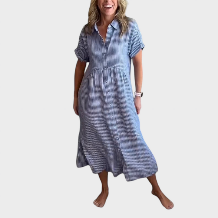 Лиляна - Стилна райета рокля за всеки повод