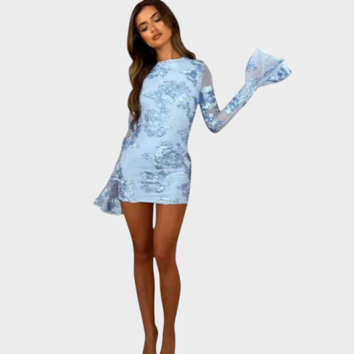 Ивана - Стилна рокля с камбанести ръкави за всякакви поводи