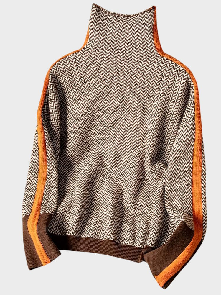 Жесика - Стилен пуловер с висока яка за комфорт и елегантност