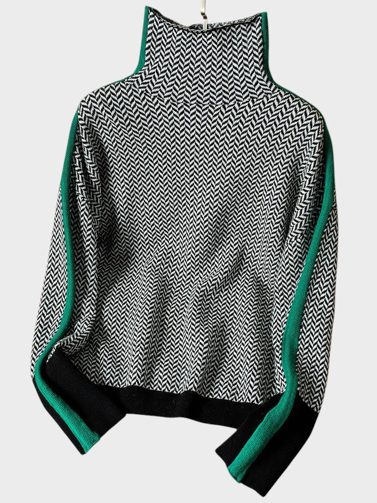 Жесика - Стилен пуловер с висока яка за комфорт и елегантност