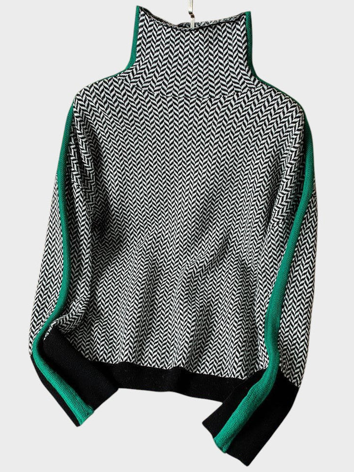 Жесика - Стилен пуловер с висока яка за комфорт и елегантност