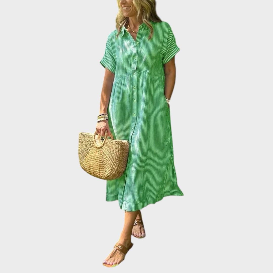 Лиляна - Стилна райета рокля за всеки повод