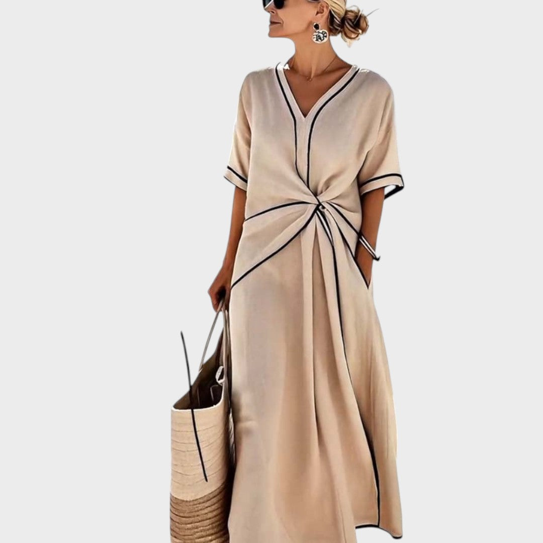 Ема - Стилна лятна рокля с райета