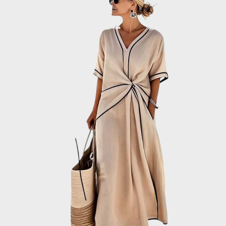 Ема - Стилна лятна рокля с райета