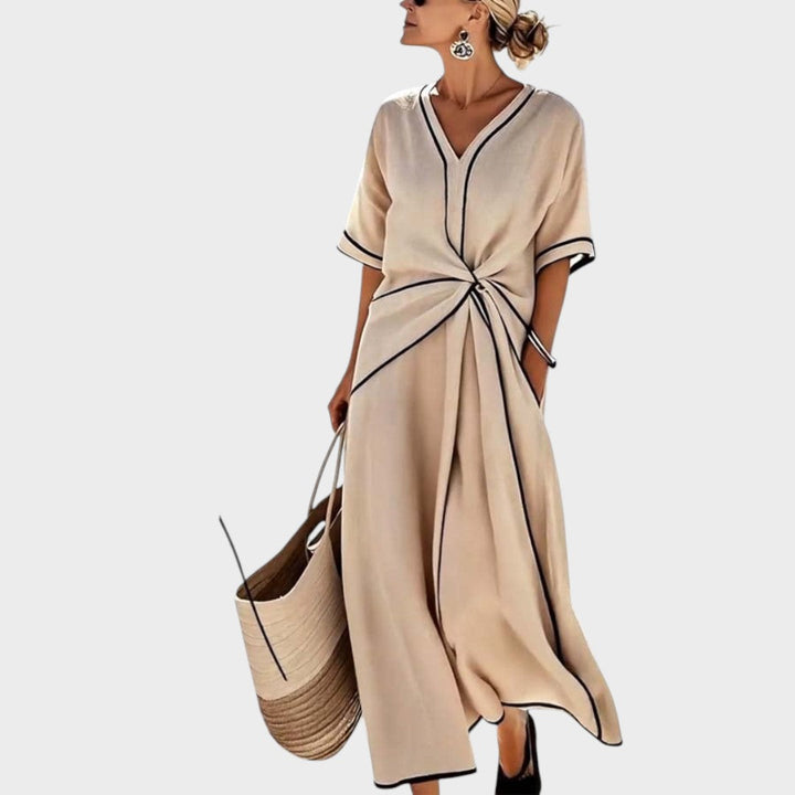 Ема - Стилна лятна рокля с райета