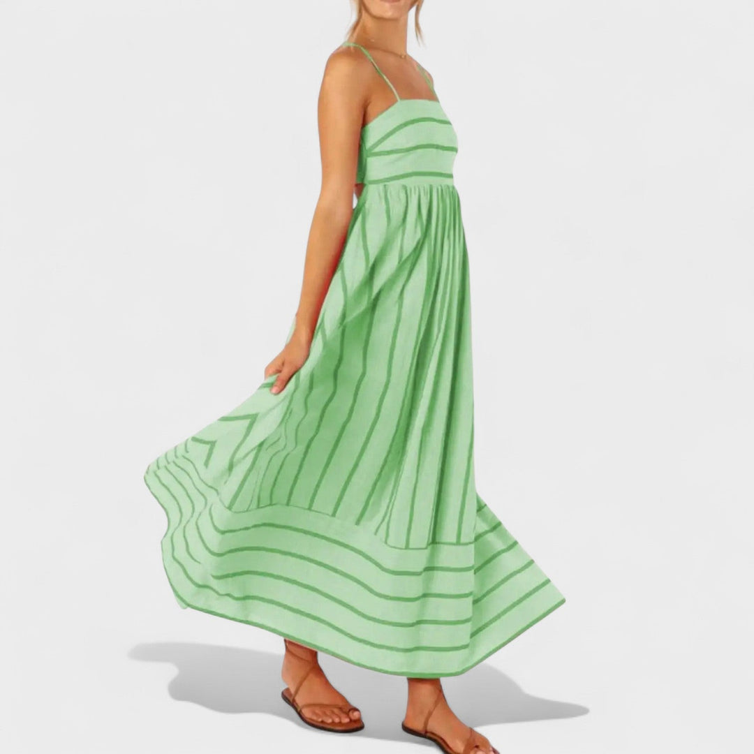 Изабел - Стилна дълга рокля с райета за всеки повод