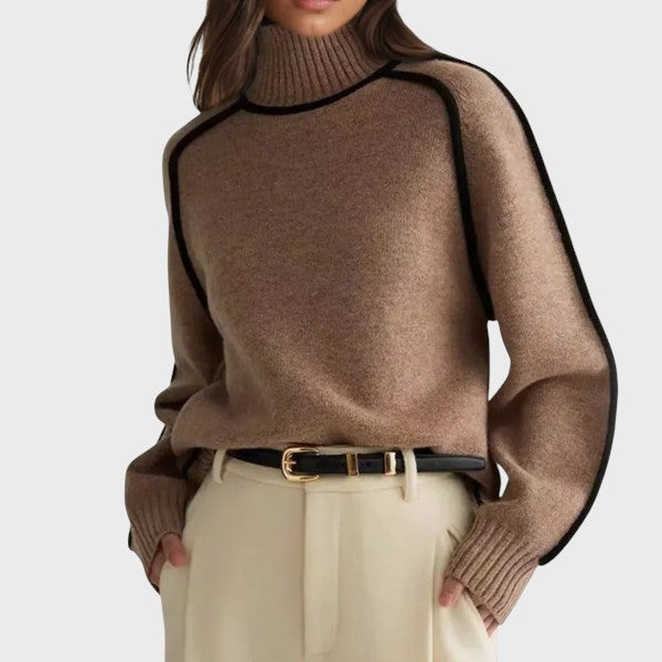 Емилия™ - Стилен пуловер с уникален контурен детайл