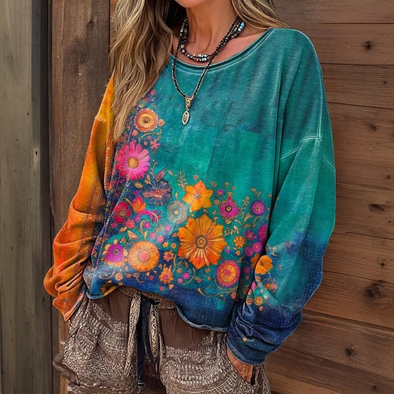 Тениска с Винтидж Цветен Дизайн за Стилни Събития